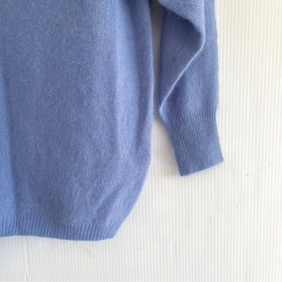 EFFECI Creazioni Angora & wool Oversized high turtle neck blue Sweater Small - Picture 3 of 9